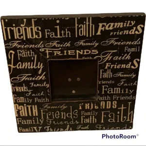 Friends Family Faith Wooden Picture Frame 4x4